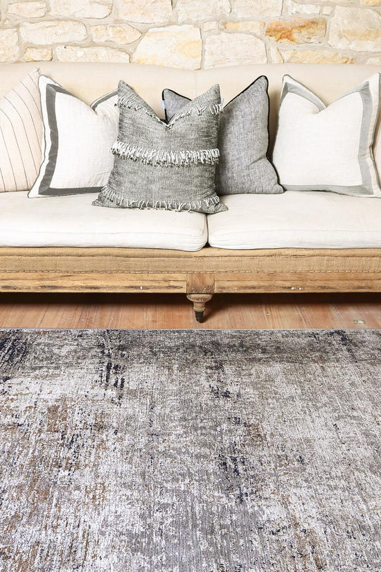 Abstract Echo Blue Grey Washable Rug - VITAL 1693-02