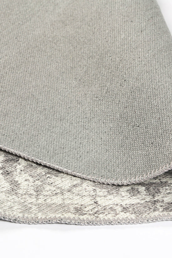 Distressed Vintage Chilaz Grey Round Rug - VITAL 2085-04