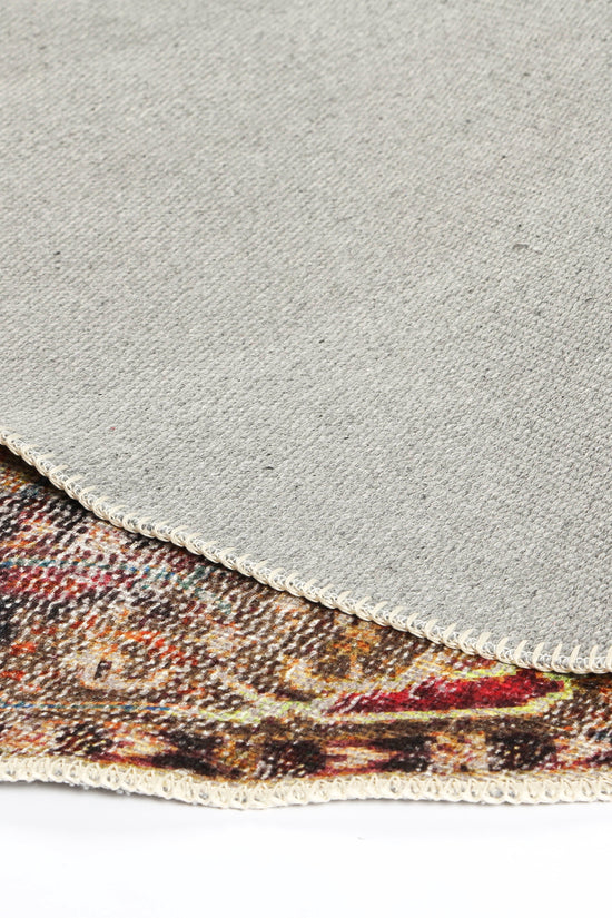 Distressed Vintage Derya Multi Round Rug - VITAL 2379-01