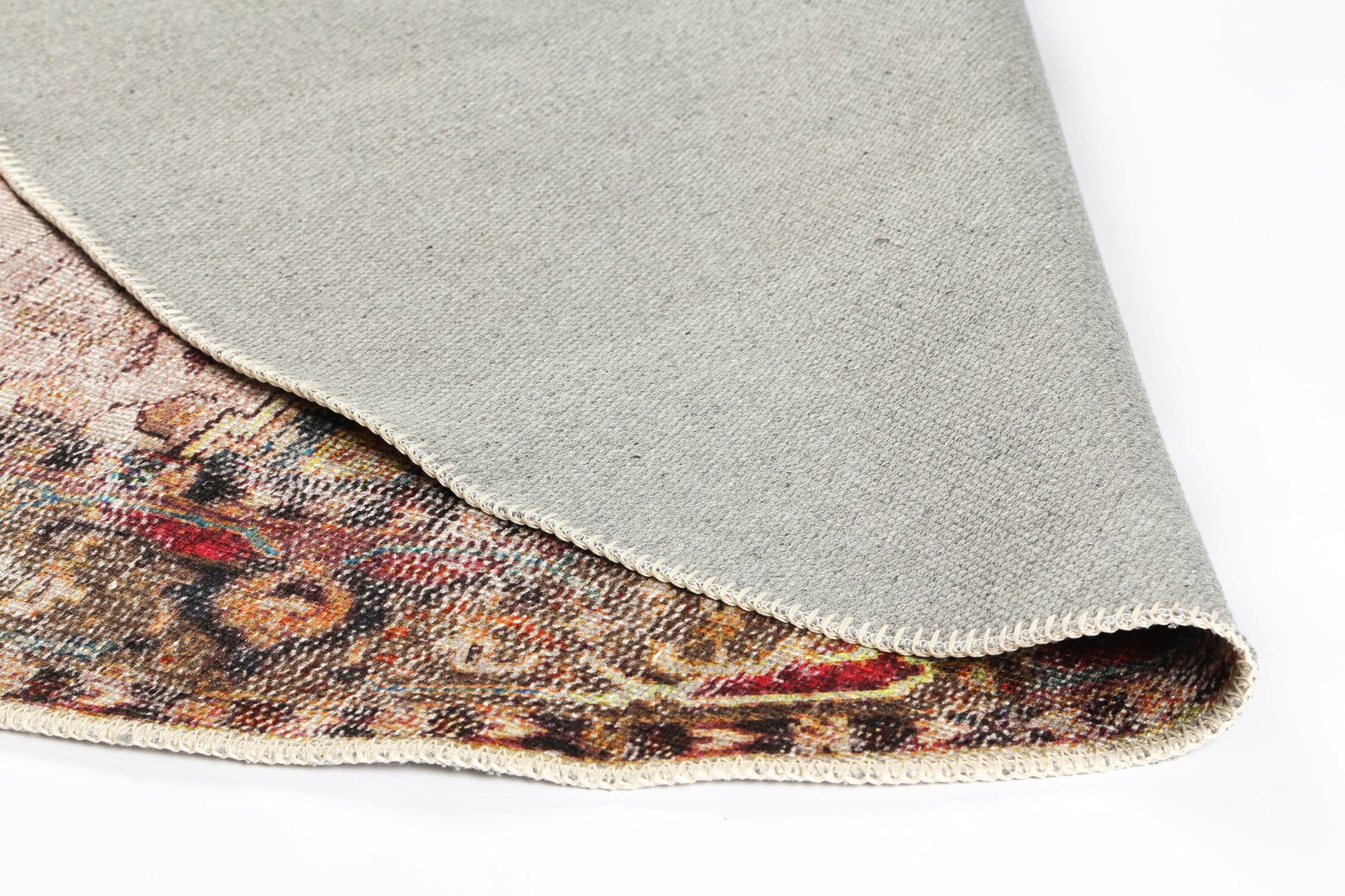 Distressed Vintage Derya Multi Round Rug - VITAL 2379-01