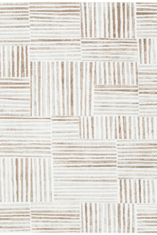 Wellington Geometric Lines Brown Rug - W001
