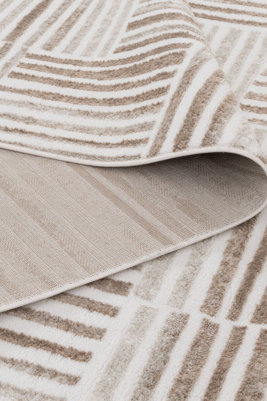 Wellington Geometric Lines Brown Rug - W001