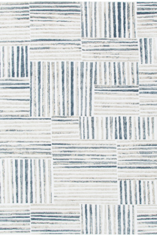 Wellington Geometric Lines Blue Rug - W002