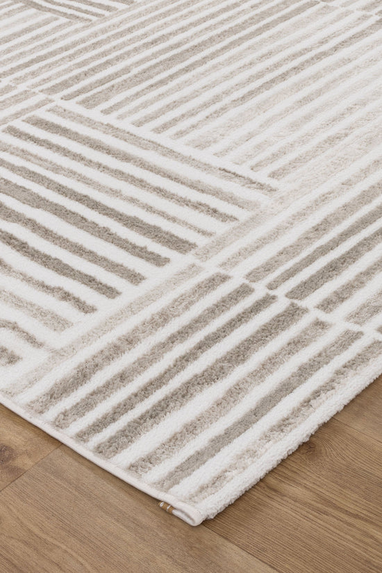 Wellington Geometric Lines Beige Rug - W003