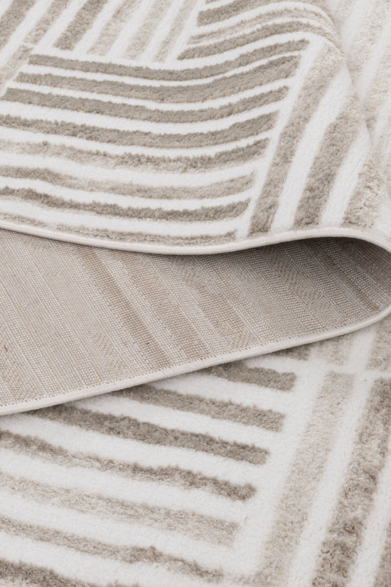 Wellington Geometric Lines Beige Rug - W003