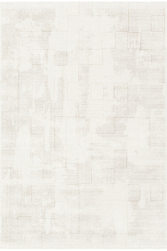 Wellington Distressed Shapes Beige Rug - W006