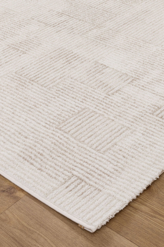 Wellington Distressed Shapes Beige Rug - W006
