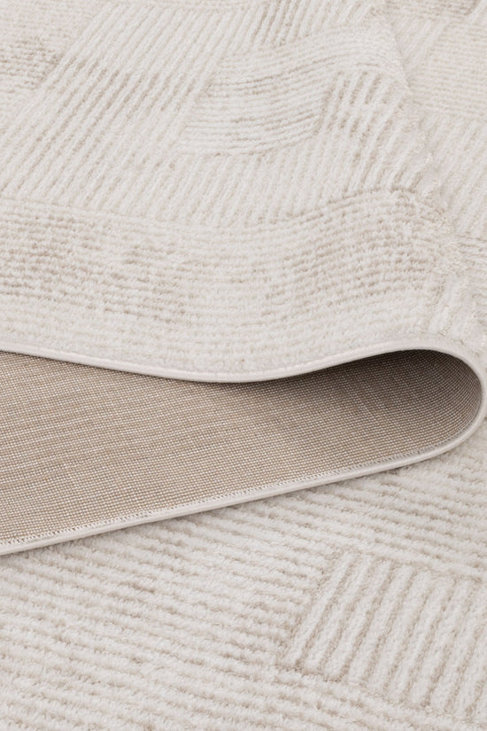 Wellington Distressed Shapes Beige Rug - W006