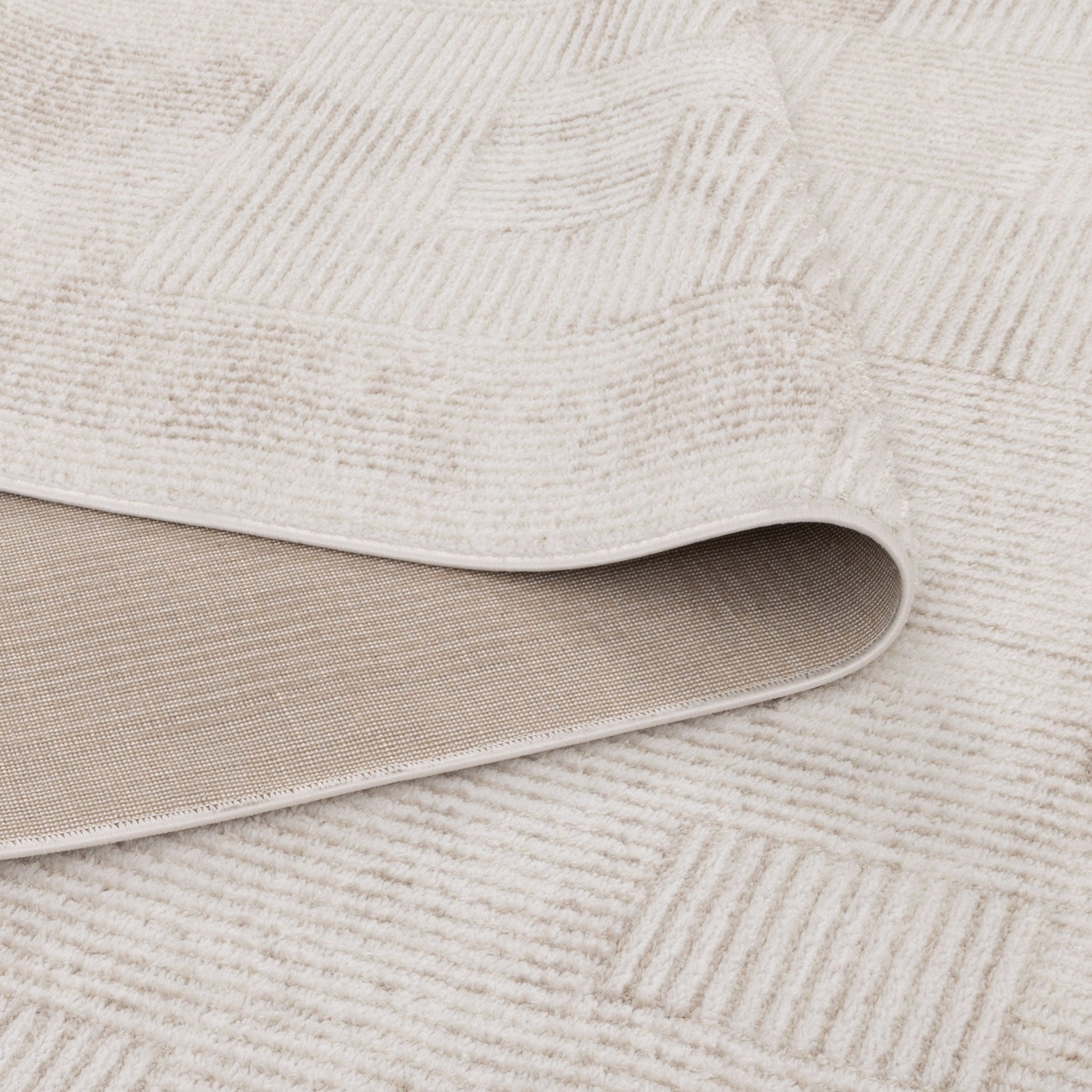 Wellington Distressed Shapes Beige Rug - W006