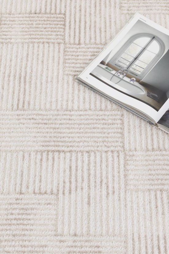 Wellington Distressed Shapes Beige Rug - W006