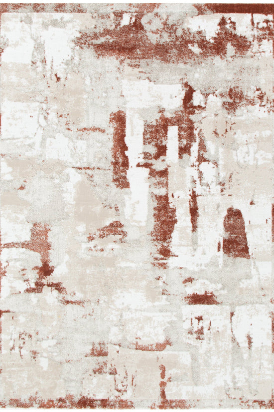 Wellington Abstract Wash Rust Rug - W010