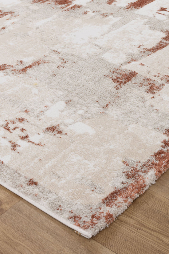 Wellington Abstract Wash Rust Rug - W010