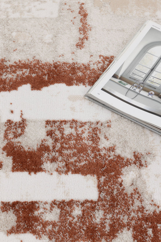 Wellington Abstract Wash Rust Rug - W010
