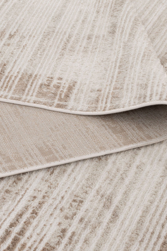Wellington Distressed Lines Brown Rug - W011