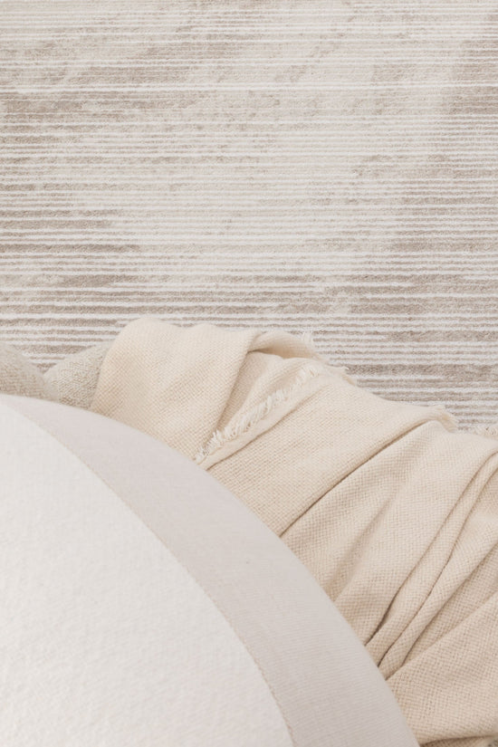 Wellington Distressed Lines Brown Rug - W011